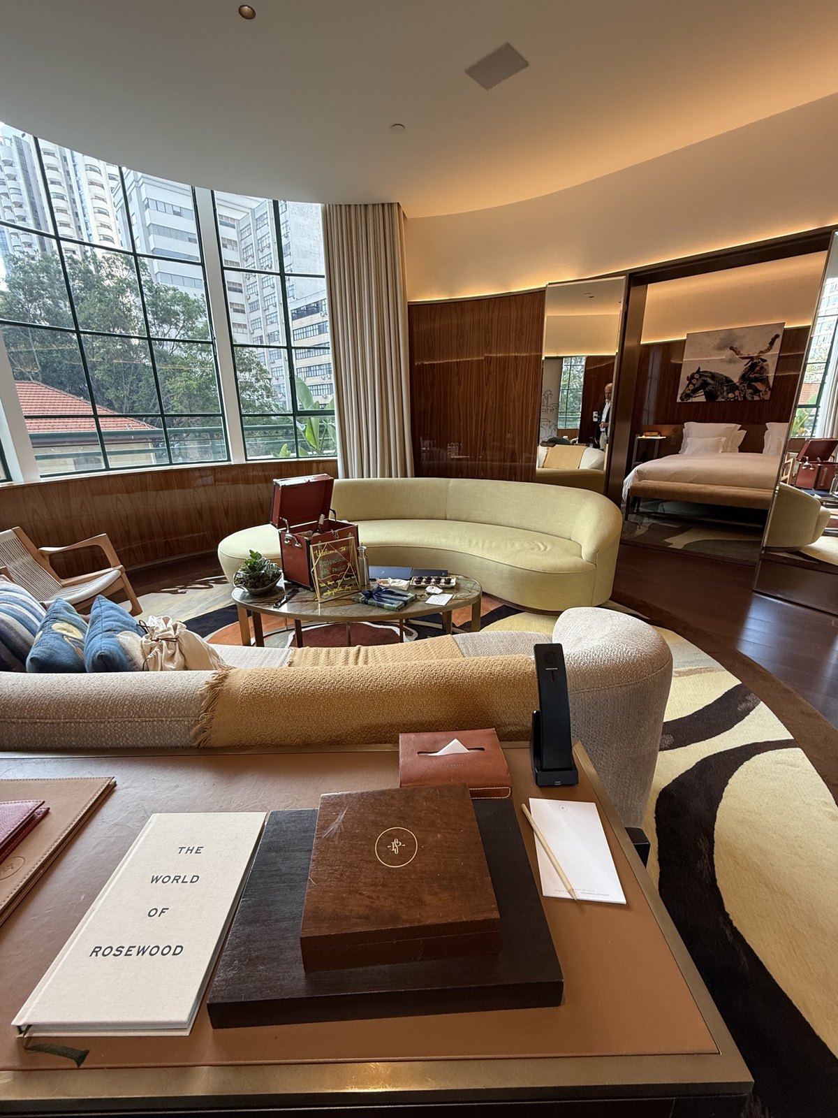 Living area of a suite at Rosewood São Paulo