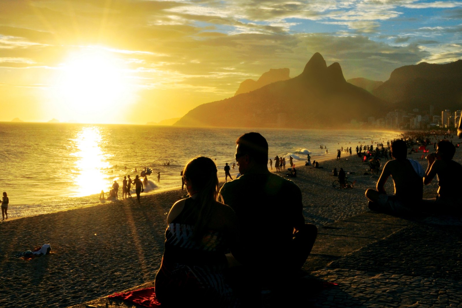 Sunset over Ipanema beach, Rio de Janeiro