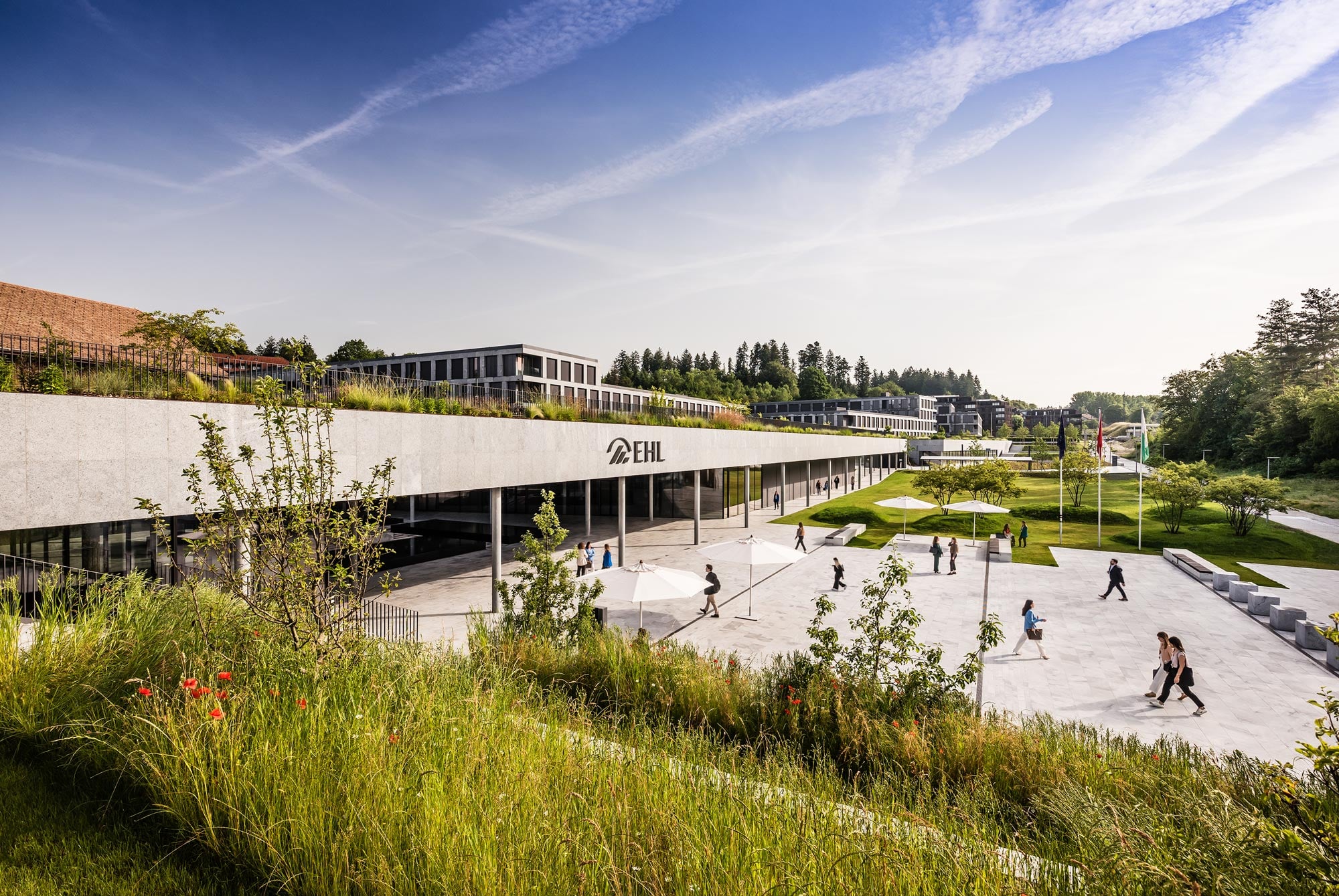 Le campus de l'EHL à Lausanne, entrée principale