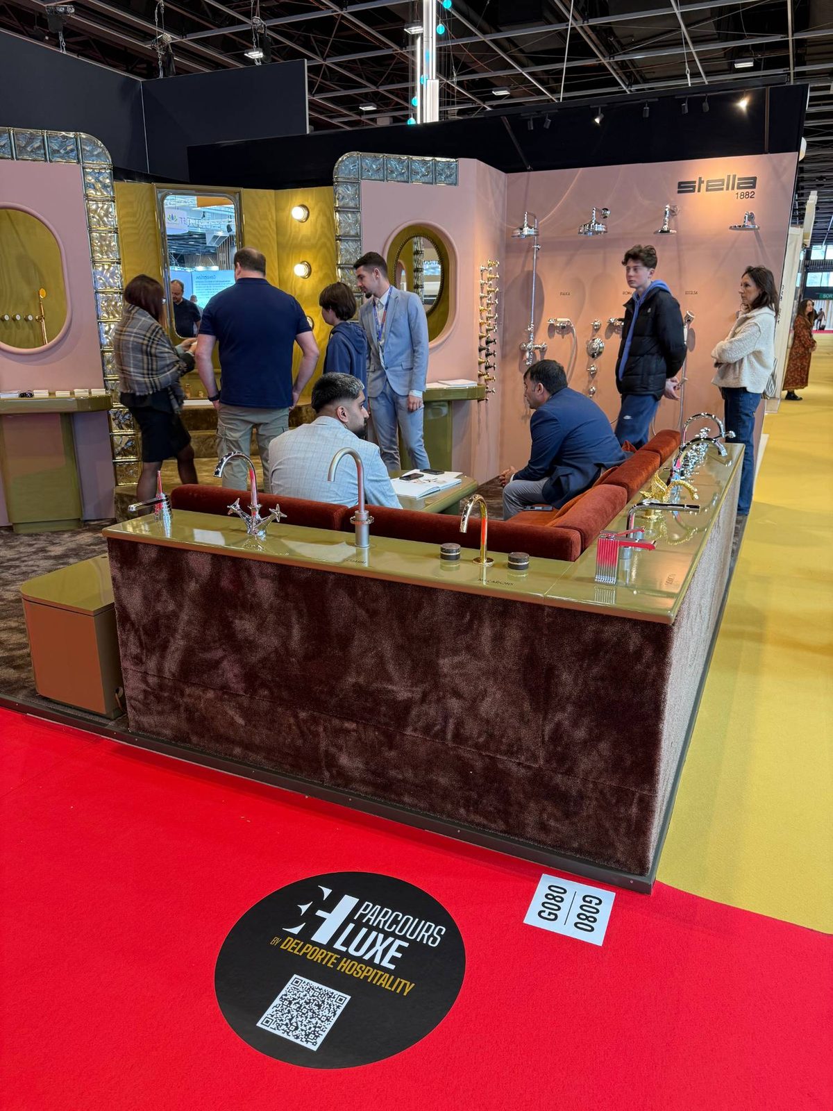 Luxury Trail floor marker on the red carpet of the Stella 1882 stand