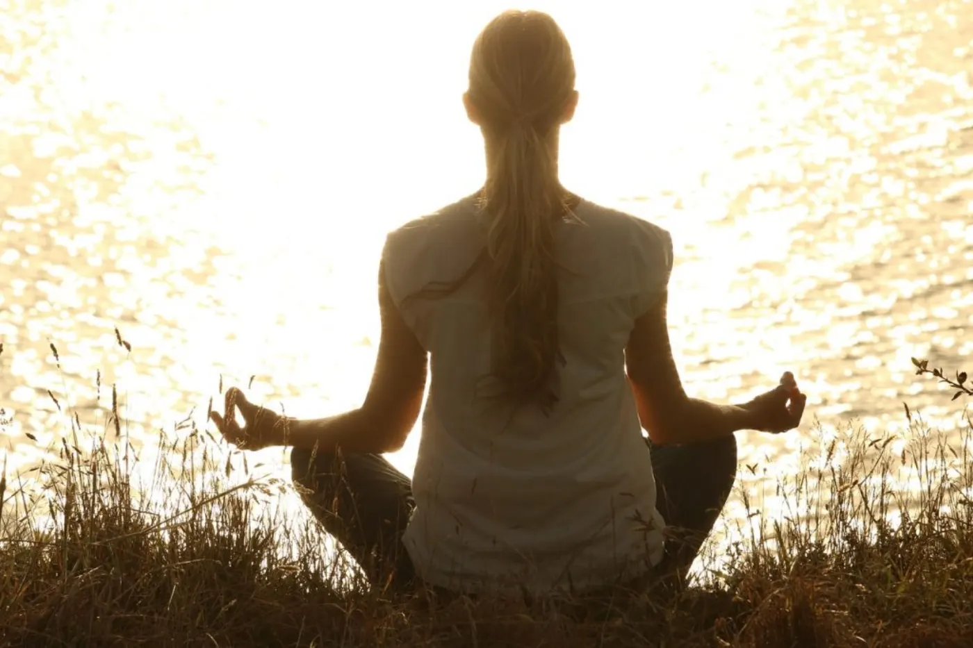 meditate, woman, yoga, zen, meditating, relax, relaxing, wellness, yoga pose, meditation, peaceful, silhouette, sunset, nature, tranquil, calm